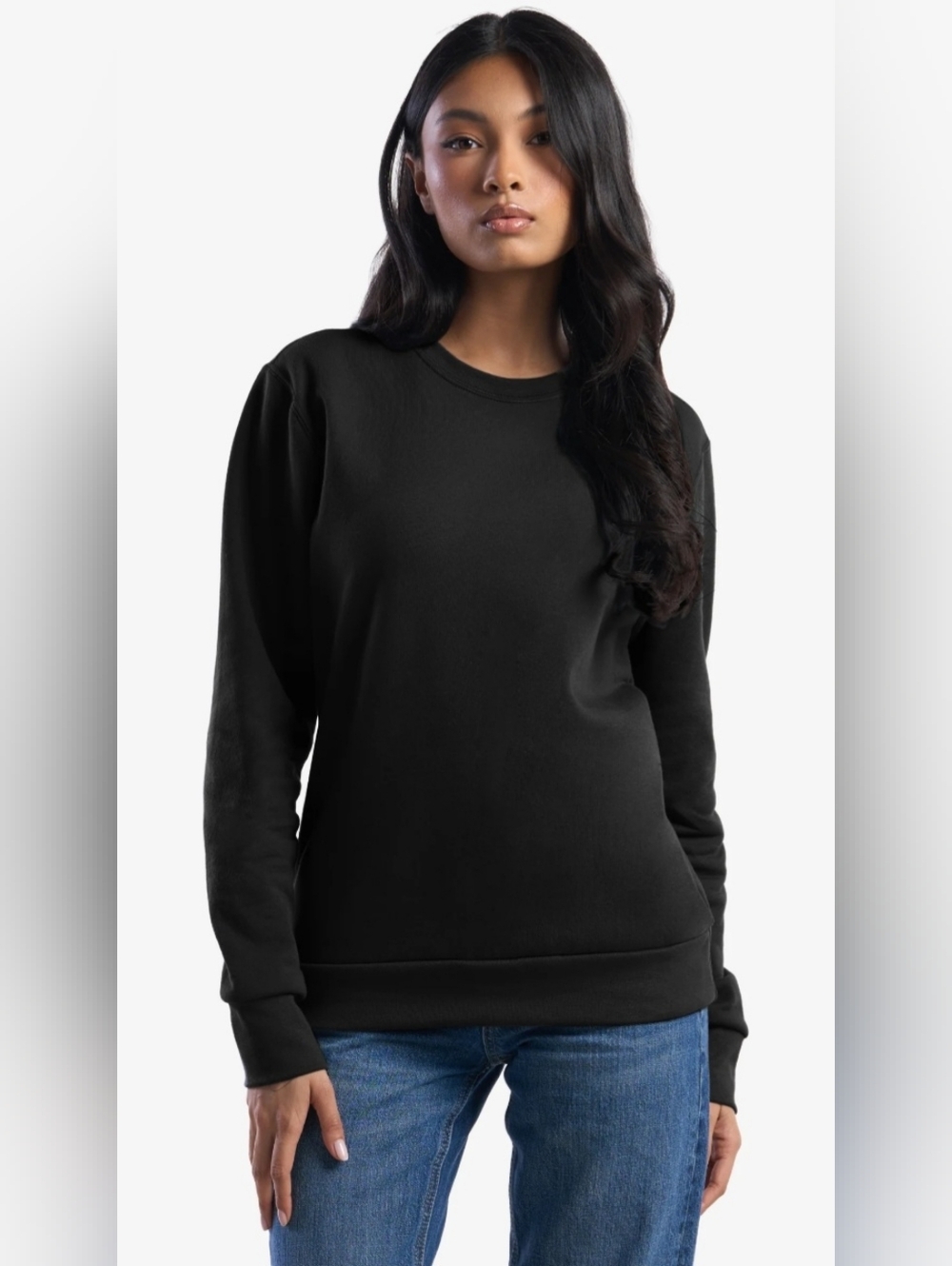 Womance | Classic Black Crewneck Sweatshirt, Size M